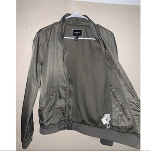 Green Forever 21 bomber jacket